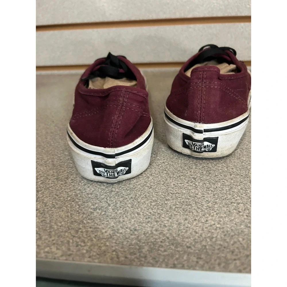 Vans Authentic Burgundy Maroon Canvas Low Top Sneakers Womens 8 Mens 6.5